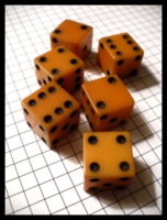 Dice : Dice - 6D - Set of 6 Yellowed With Black Pips